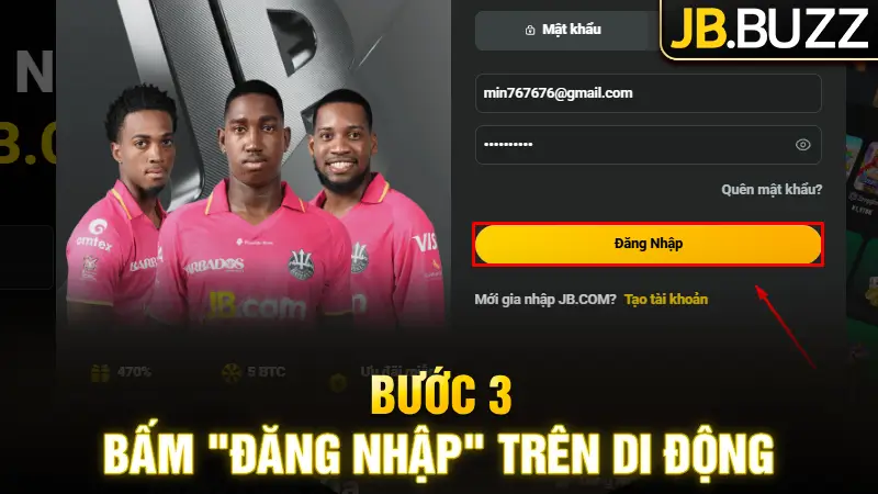 Chọn nút “Đăng nhập” để hoàn tất quá trình