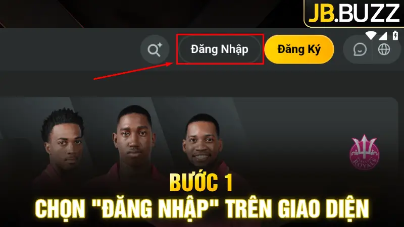 Chọn đăng nhập trên giao diện website chính chủ
