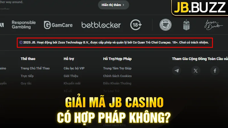 Giải mã JB Casino có hợp pháp không?