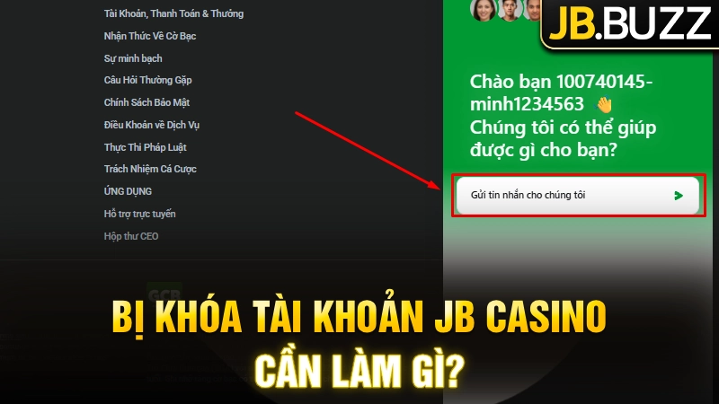 Nếu bị khóa tài khoản JB Casino cần làm gì?